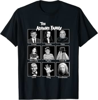Amazon.com: The Addams Family Portraits T-Shirt : Clothing, Shoes